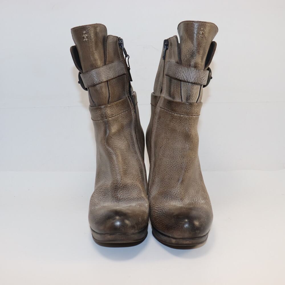 Henry Beguelin Italian Leather Ankle Boots Taupe‎ Distressed 37 (US6-6.5)